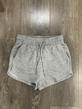 H&M High waisted grey shorts with string tie